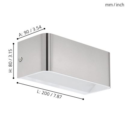 Eglo - LED sieninis šviestuvas LED/10W/230V