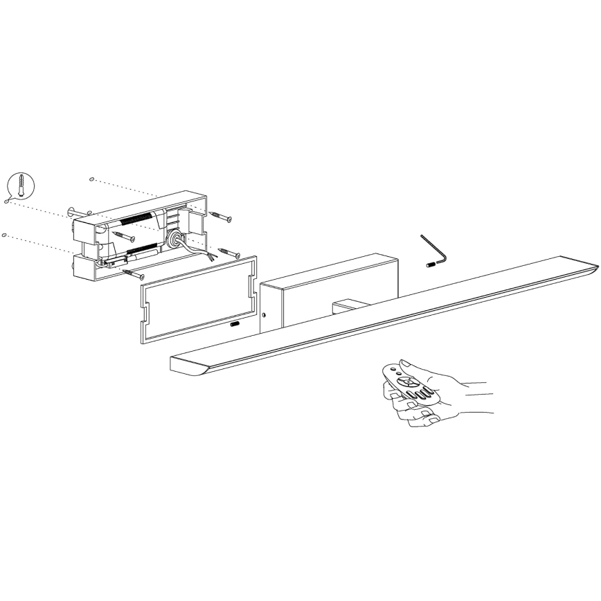 Eglo 98451 - dimeriuojamas LED RGB vonios šviestuvas TABIANO-C LED/15,6W/230V IP44 + su nuotoliniu pulteliu
