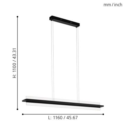 Eglo 98495 - LED Reguliuojamas pakabinamas sietynas SPADAFORA LED/15W/230V