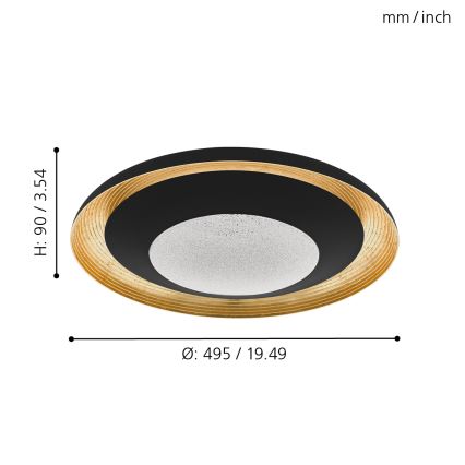 Eglo - LED Pritemdomas lubinis šviestuvas LED/24,5W/230V + Nuotolinio valdymo pultas