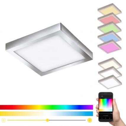 Eglo - LED RGBW dimeriuojamas lubinis šviestuvas FUEVA-C LED/21W/230V Bluetooth IP44 30x30 cm