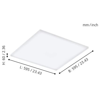 Eglo - LED RGB Reguliuojamas lubinis šviestuvas TURCONA-C LED/30W/230V + VP