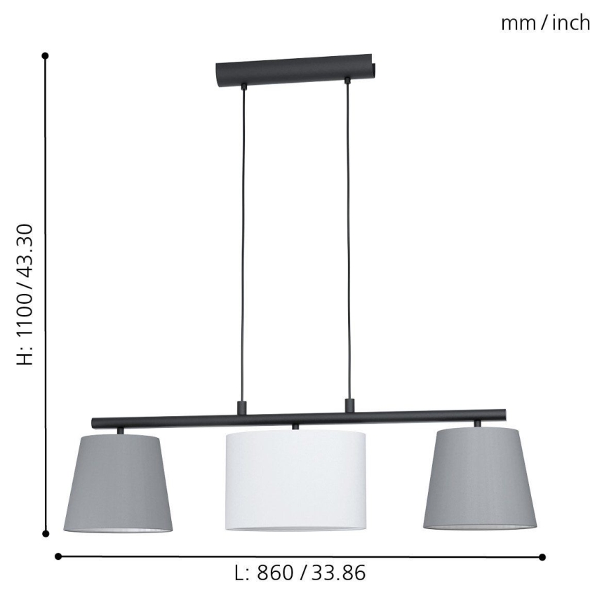 Eglo - LED liustra ant laido 3xE14/25W/230V