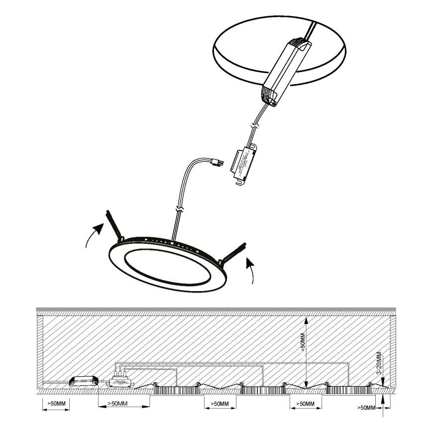 Eglo - KOMPLEKTAS 3x LED įleidžiamas lubinis vonios šviestuvas FUEVA 1xLED/2,8W/230V IP44 blizgus chromas