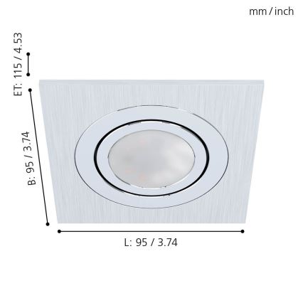 Eglo - LED Įleidžiamas šviestuvas 1xGU10/5W/230V