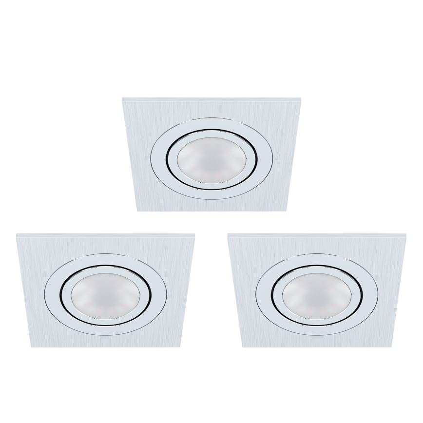 Eglo - KOMPLEKTAS 3xLED Įleidžiamas šviestuvas AREITIO 3xGU10/5W/230V