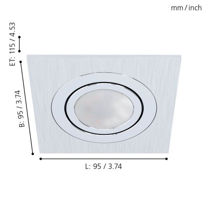 Eglo - KOMPLEKTAS 3xLED Įleidžiamas šviestuvas AREITIO 3xGU10/5W/230V