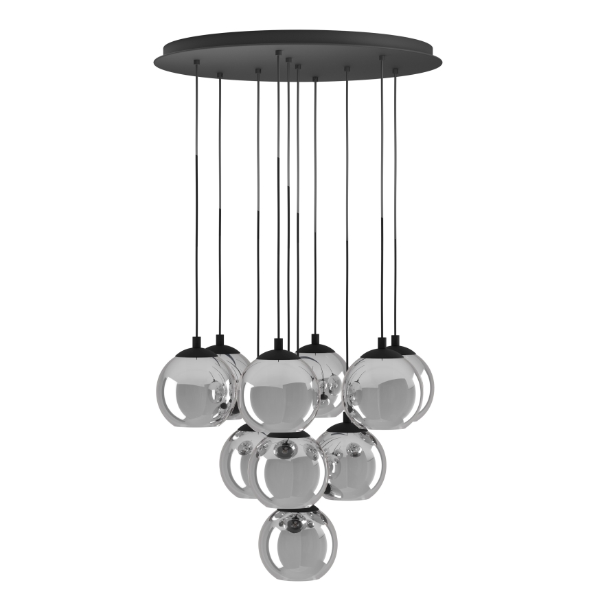 Eglo - pakabinama liustra ant laidų, 10xE27/40W/230V, juoda/blizgus chromas