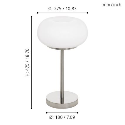 Eglo - LED RGB Pritemdomas stalinis šviestuvas OPTICA-C LED/16W/230V diametras 27,5 cm
