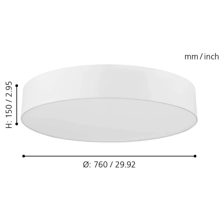 Eglo - LED RGB pritemdomas lubinis šviestuvas ROMAO-C LED/42W/230V + nuotolinio valdymo pultas