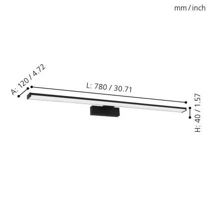 Eglo - LED vonios veidrodžio apšvietimas LED/14W/230V 4000K 78 cm IP44
