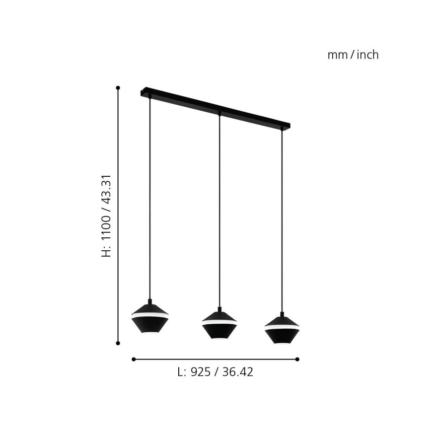 Eglo - LED sietynas, kabinamas ant virvės 3xGU10/5W/230V