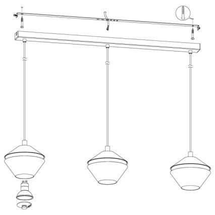 Eglo - LED sietynas, kabinamas ant virvės 3xGU10/5W/230V