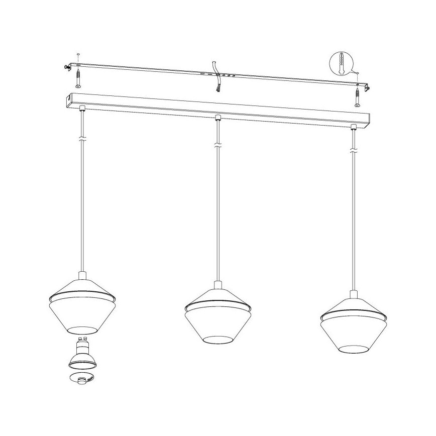 Eglo - LED sietynas, kabinamas ant virvės 3xGU10/5W/230V