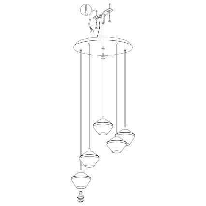 Eglo - LED sietynas, kabinamas ant virvės 5xGU10/5W/230V