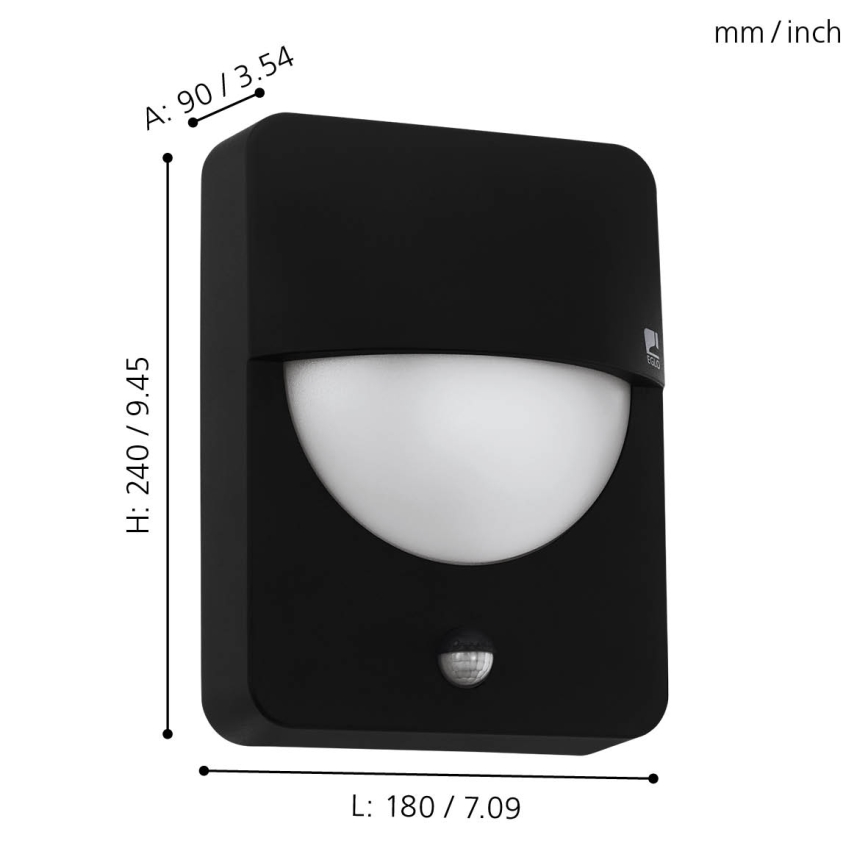 Eglo - Lauko šviestuvas su jutikliu 1xE27/28W/230V IP44