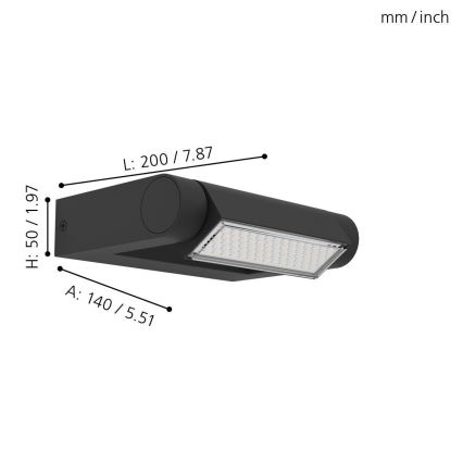 Eglo - LED Lauko sieninis šviestuvas LED/4,8W/230V IP44