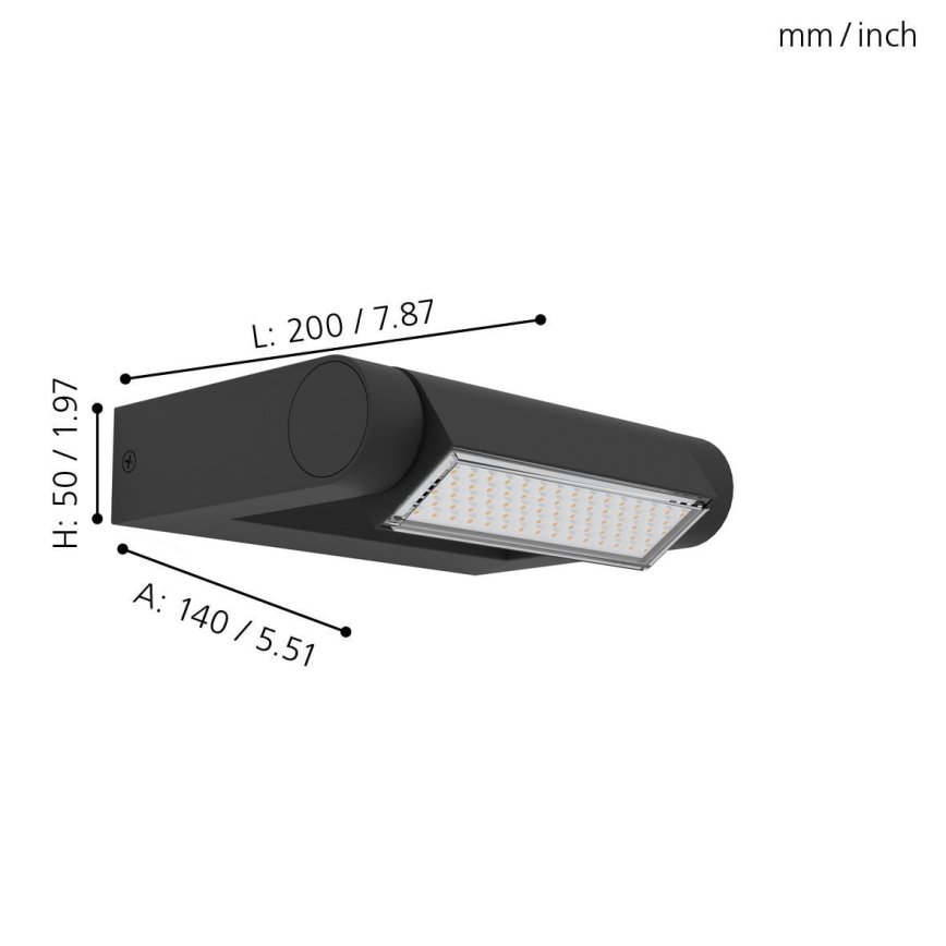 Eglo - LED Lauko sieninis šviestuvas LED/4,8W/230V IP44