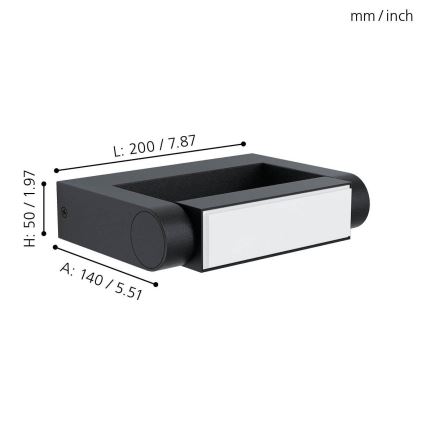 Eglo - LED Lauko sieninis šviestuvas LED/4,8W/230V IP44