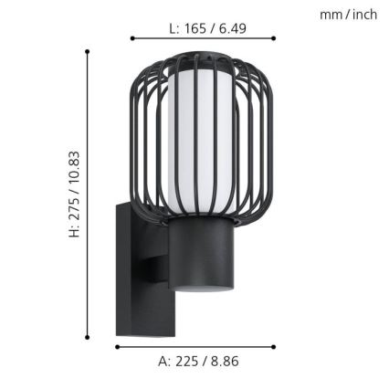Eglo - Lauko sieninis šviestuvas 1xE27/28W/230V IP44