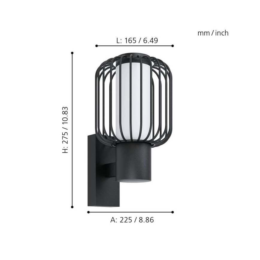 Eglo - Lauko sieninis šviestuvas 1xE27/28W/230V IP44