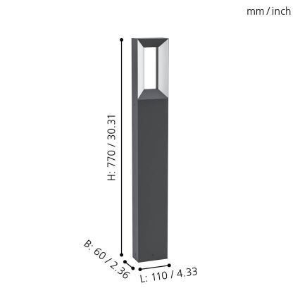 Eglo - LED Lauko lempa 2xLED/5W/230V IP44 77 cm