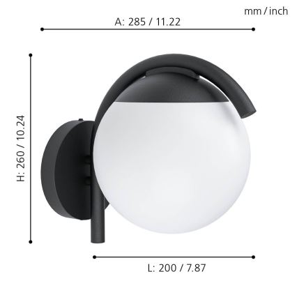Eglo - Lauko sieninis šviestuvas 1xE27/28W/230V IP44