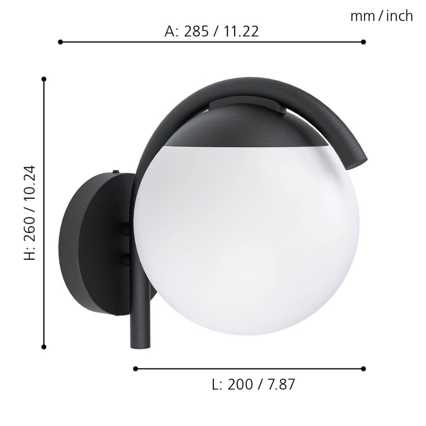 Eglo - Lauko sieninis šviestuvas 1xE27/28W/230V IP44