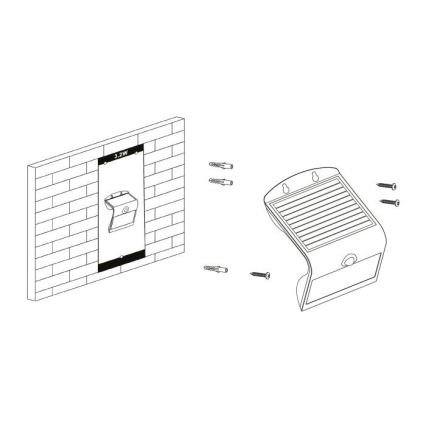 Eglo - Saulės energijos šviestuvas su jutikliu LED/3,2W/3,7V 2000 mAh IP54