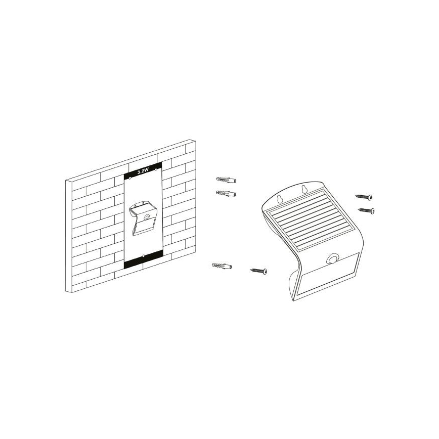 Eglo - Saulės energijos šviestuvas su jutikliu LED/3,2W/3,7V 2000 mAh IP54