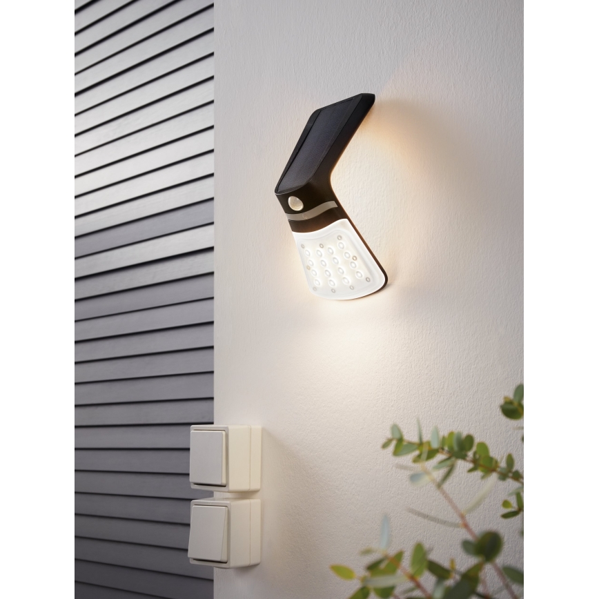 Eglo - Saulės energijos šviestuvas su jutikliu LED/2W/3,7V 1200 mAh IP44