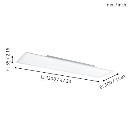 Eglo - RGBW Reguliuojamas lubinis šviestuvas LED/32,5W/230V 2700-6500K 120x30 cm + nuotolinio valdymo pultas