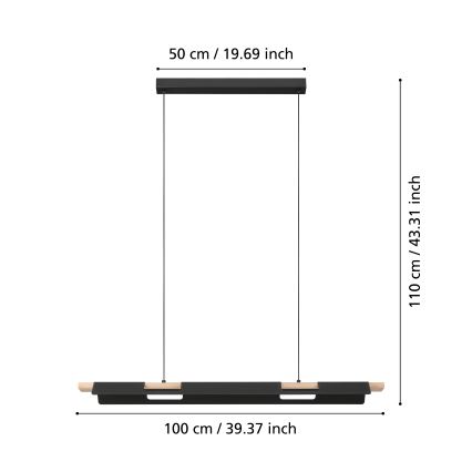 Eglo - LED reguliuojamas pakabinamas šviestuvas su laidu LED/27W/230V ZigBee