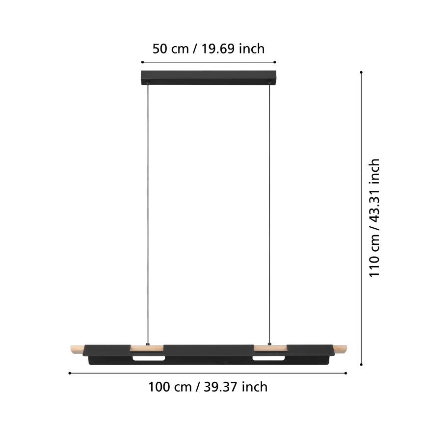 Eglo - LED reguliuojamas pakabinamas šviestuvas su laidu LED/27W/230V ZigBee