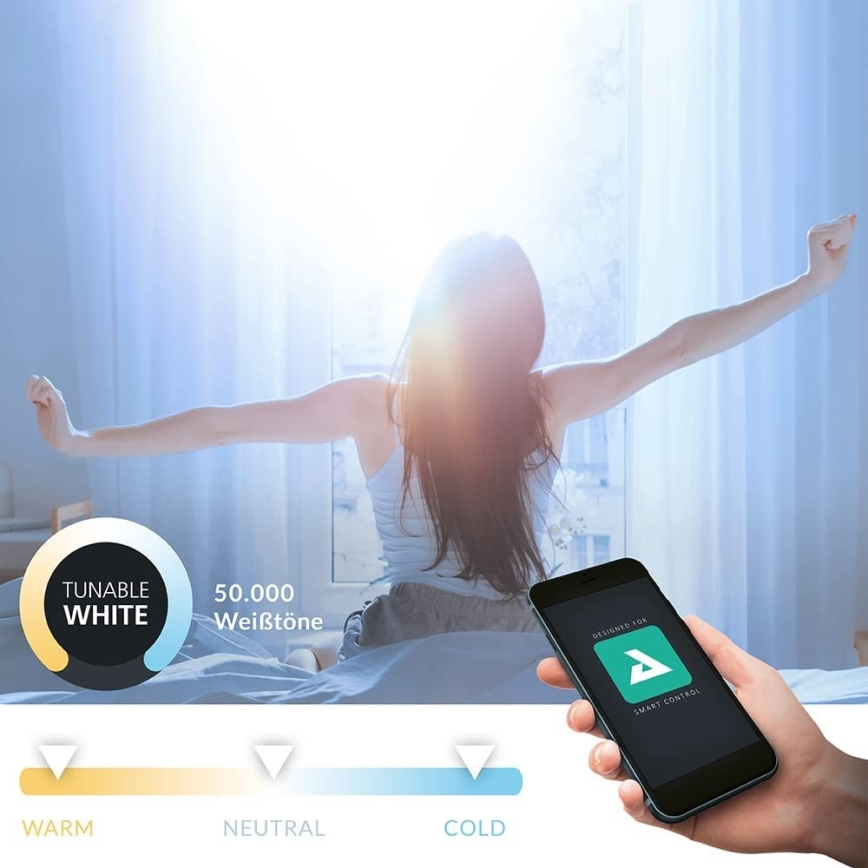 Eglo - Reguliuojamas įleidžiamas vonios kambario LED šviestuvas, 16,5 W, 230 V, IP44, ZigBee, skersmuo 21,6 cm