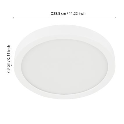 Eglo - LED Reguliuojamas vonios lubinis šviestuvas LED/19,5W/230V 2700-6500K IP44 ZigBee