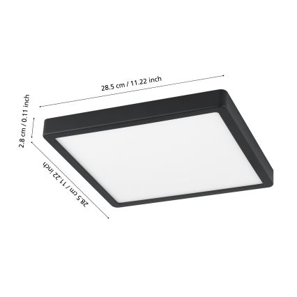 Eglo - LED Dimeriuojamas vonios šviestuvas LED/19,5W/230V IP44 ZigBee 28,5x28,5 cm