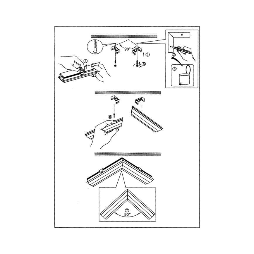 Eglo - Corner profile - LED strips 17x20x110 mm