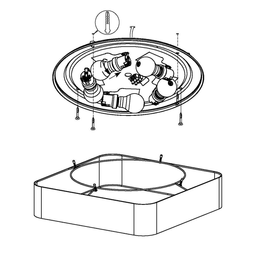 Eglo - Lubinis šviestuvas 5xE27/25W/230V