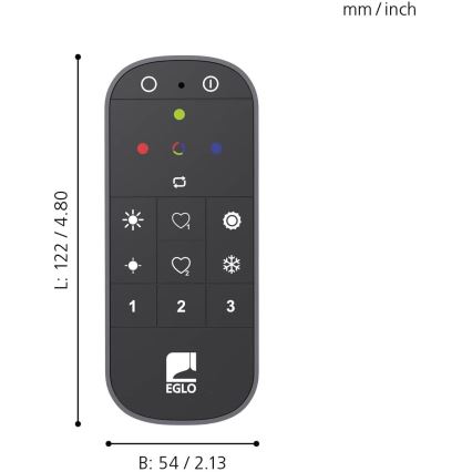 Eglo -  Valdymo pultas  2xAAA Bluetooth ZigBee