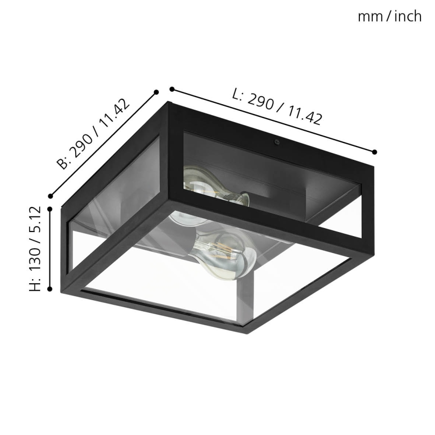Eglo - Lubų šviestuvas voniai 2xE27/40W/230V IP44