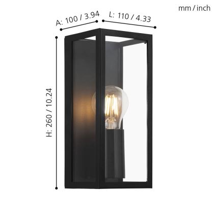 Eglo - Vonios kambario sieninis šviestuvas 1xE27/60W/230V IP44