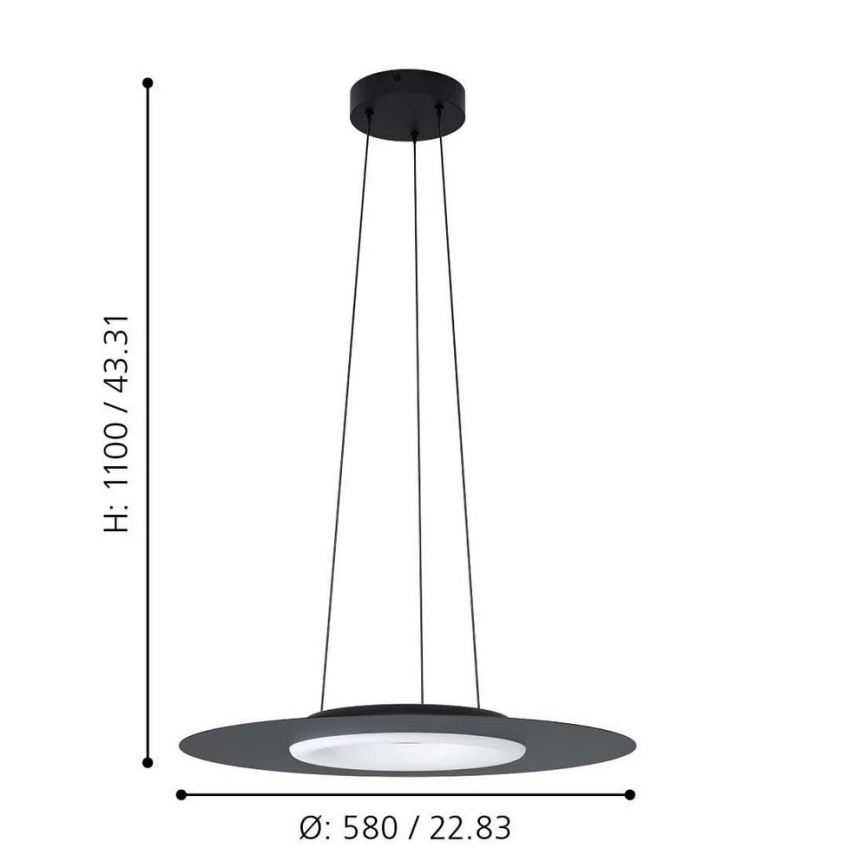 Eglo - LED RGB Reguliuojamas pakabinamas sietynas COMPO ROSSO-C LED/16W/230V