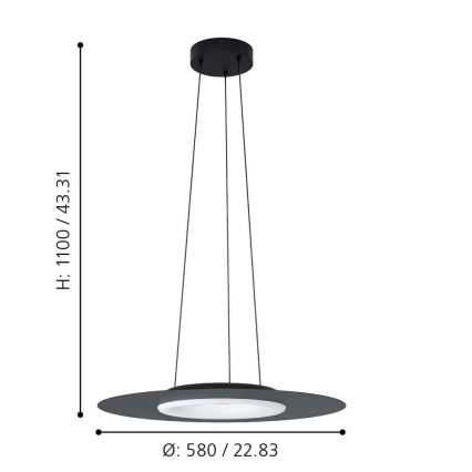 Eglo - LED RGB reguliuojamas pakabinamas šviestuvas su kabeliu COMPO ROSSO-C LED/16W/230V