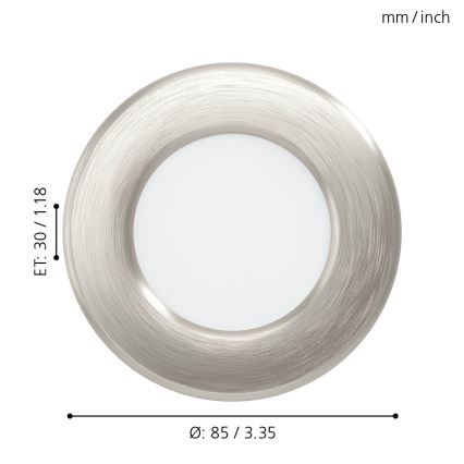 Eglo - Įleidžiamasis LED šviestuvas LED/2,7W/230V skersmuo 8,6 cm