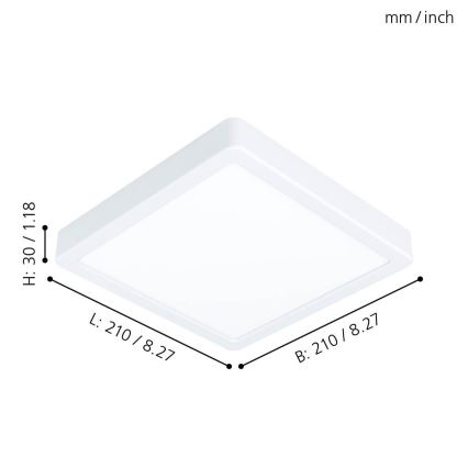 Eglo - LED lubinis šviestuvas LED/16,5W/230V 21x21 cm