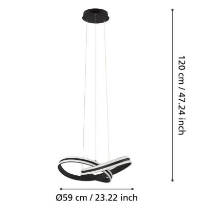 Eglo - LED sietynas, kabinamas ant virvės 2xLED/18W/230V