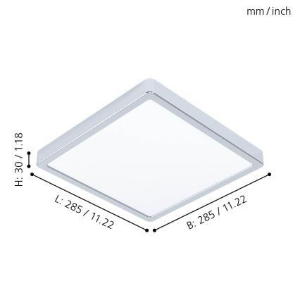 Eglo - LED Lubinis vonios šviestuvas LED/20W/230V IP44