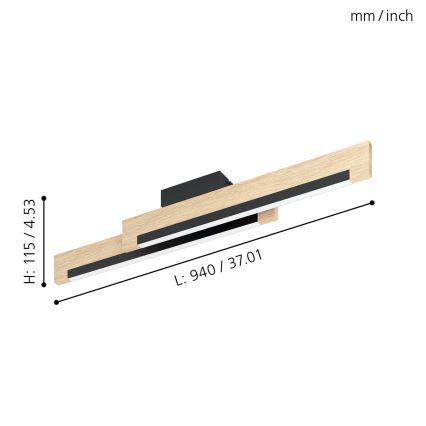 Eglo - LED Pritemdomas lubinis šviestuvas 2xLED/10W/230V