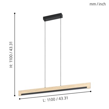 Eglo - LED Reguliuojamas pakabinamas sietynas LED/25,5W/230V